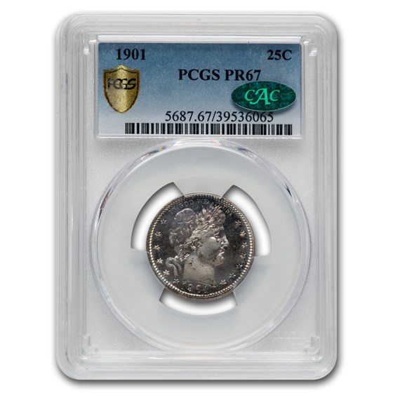 1901 Barber Quarter PR-67 PCGS CAC 1901 Barber Quarter PR-67 PCGS CAC
