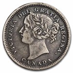1901 Canada Silver 10 Cents Victoria XF