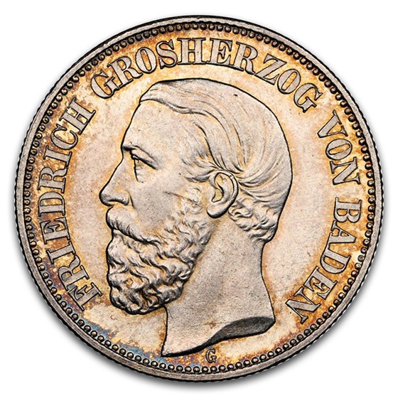 1901-G Germany Silver 2 Mark Friedrich I MS-65 NGC (Baden)