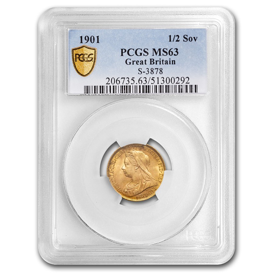 1901 Great Britain Gold Half-Sovereign Victoria MS-63 PCGS