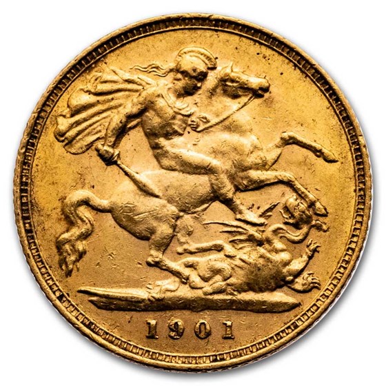 1901 Great Britain Gold Half-Sovereign Victoria Veil BU 1901 Great Britain Gold Half-Sovereign Victoria Veil BU