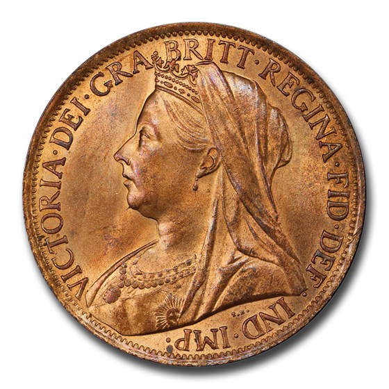 1901 Great Britain Penny Victoria MS-65 PCGS (Red/Brown)