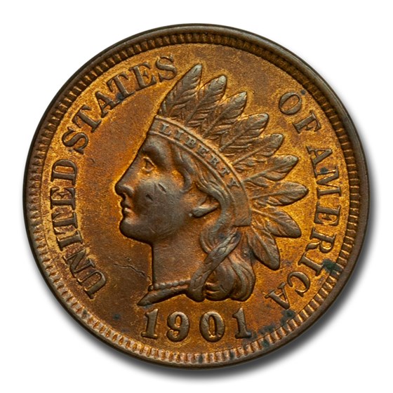 1901 Indian Head Cent BU (Red/Brown)