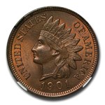 1901 Indian Head Cent MS-64 NGC CAC (Red/Brown)