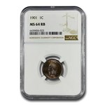 1901 Indian Head Cent MS-64 NGC (Red/Brown)