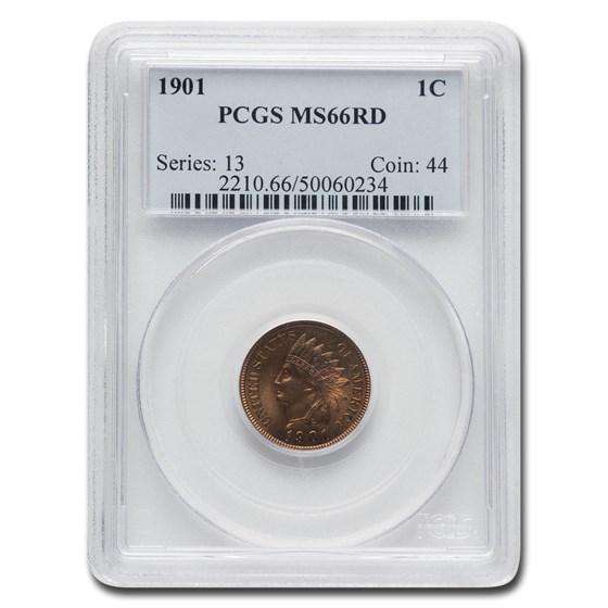 1901 Indian Head Cent MS-66 PCGS (Red) 1901 Indian Head Cent MS-66 PCGS (Red)