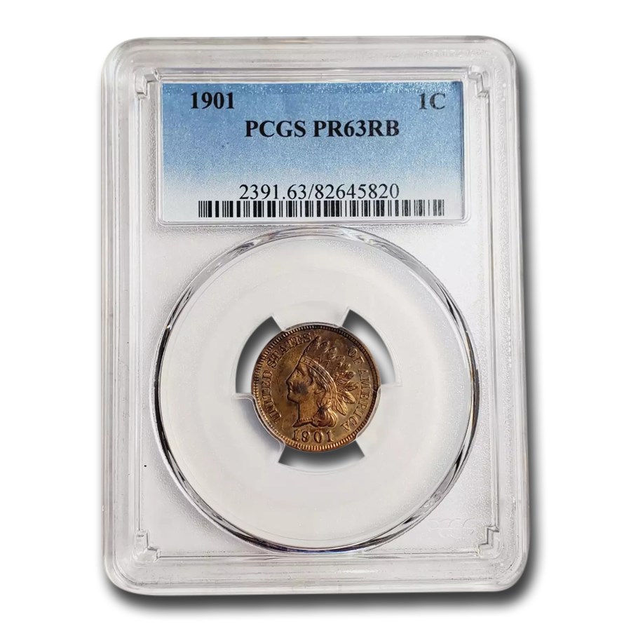 1901 Indian Head Cent PR-63 PCGS (Red/Brown)