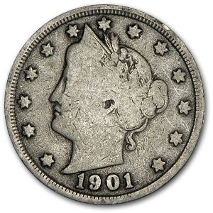 1901 Liberty Head V Nickel Good+