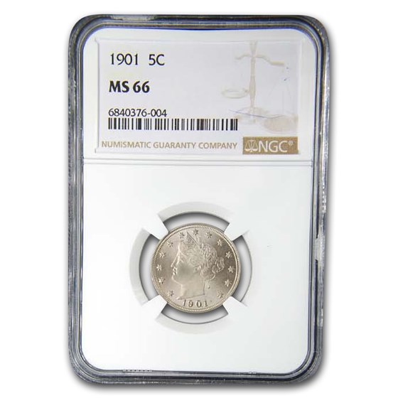 1901 Liberty Head V Nickel MS-66 NGC 1901 Liberty Head V Nickel MS-66 NGC