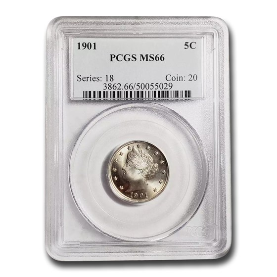 1901 Liberty Head V Nickel MS-66 PCGS 1901 Liberty Head V Nickel MS-66 PCGS