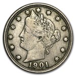 1901 Liberty Head V Nickel VF