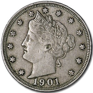 1901 Liberty Head V Nickel XF 1901 Liberty Head V Nickel XF