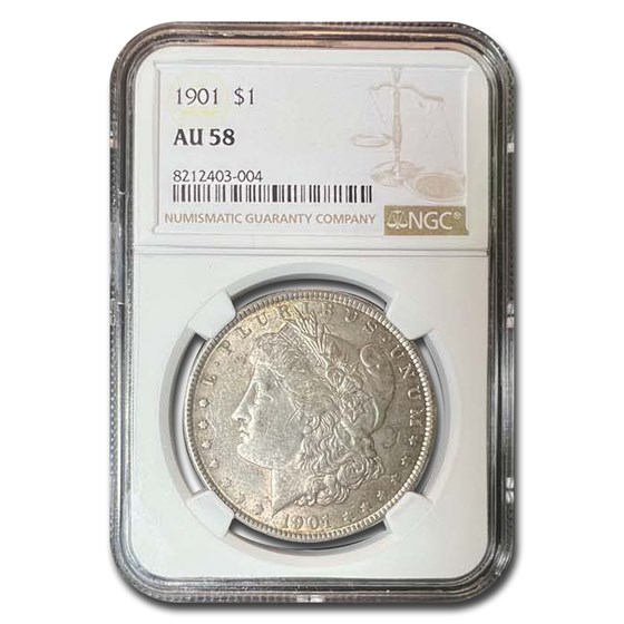 1901 Morgan Dollar AU-58 NGC 1901 Morgan Dollar AU-58 NGC