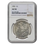 1901 Morgan Dollar AU-58 NGC