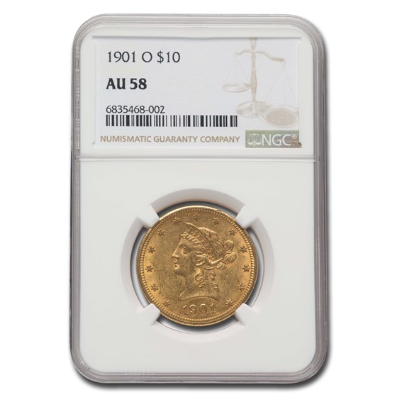 1901-O $10 Liberty Gold Eagle AU-58 NGC 1901-O $10 Liberty Gold Eagle AU-58 NGC