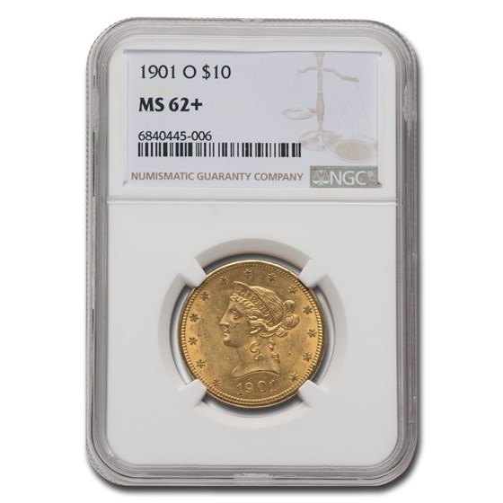 1901-O $10 Liberty Gold Eagle MS-62+ NGC 1901-O $10 Liberty Gold Eagle MS-62+ NGC