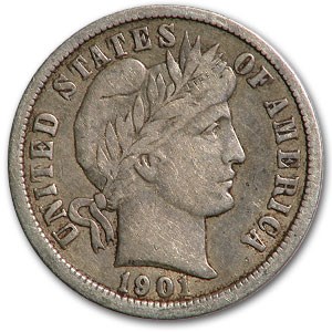 1901-O Barber Dime Fine 1901-O Barber Dime Fine