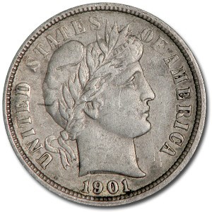 1901-O Barber Dime XF 1901-O Barber Dime XF