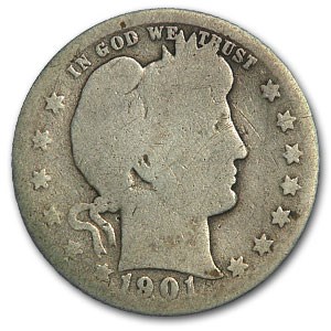1901-O Barber Quarter AG 1901-O Barber Quarter AG
