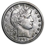 1901-O Barber Quarter XF