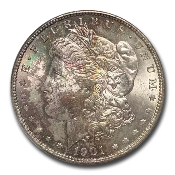 1901-O Morgan Dollar MS-64 PCGS (Dark Rim Toning Obv & Rev) 1901-O Morgan Dollar MS-64 PCGS (Dark Rim Toning Obv & Rev)