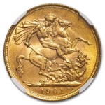 1901-P Australia Gold Sovereign Victoria Veil Head MS-61 NGC