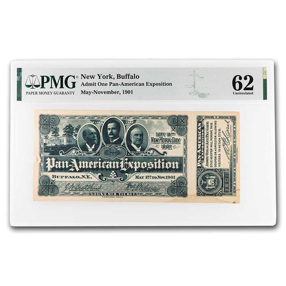1901 Pan-American Exposition Admission Ticket CU-62 PMG 1901 Pan-American Exposition Admission Ticket CU-62 PMG