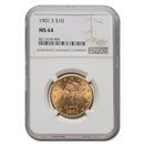 1901-S $10 Liberty Gold Eagle MS-64 NGC