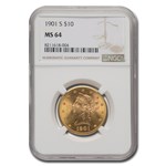 1901-S $10 Liberty Gold Eagle MS-64 NGC