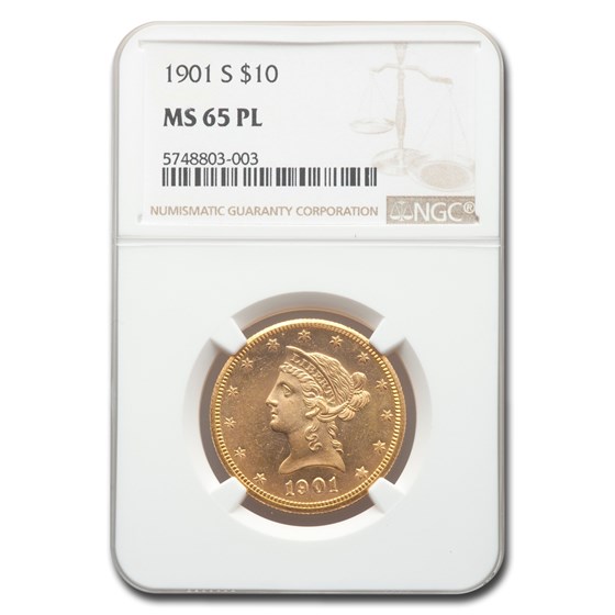 1901-S $10 Liberty Gold Eagle MS-65 NGC (PL) 1901-S $10 Liberty Gold Eagle MS-65 NGC (PL)