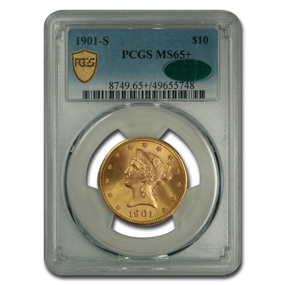 1901-S $10 Liberty Gold Eagle MS-65+ PCGS CAC 1901-S $10 Liberty Gold Eagle MS-65+ PCGS CAC