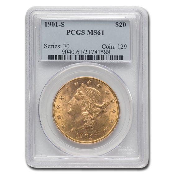 1901-S $20 Liberty Gold Double Eagle MS-61 PCGS 1901-S $20 Liberty Gold Double Eagle MS-61 PCGS
