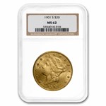 1901-S $20 Liberty Gold Double Eagle MS-62 NGC