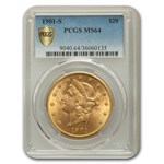 1901-S $20 Liberty Gold Double Eagle MS-64 PCGS