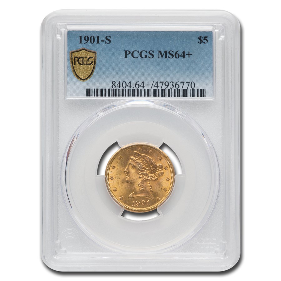 Buy 1901-S $5 Liberty Gold Half Eagle MS-64+ PCGS | APMEX