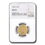 1901-S $5 Liberty Gold Half Eagle MS-65 NGC