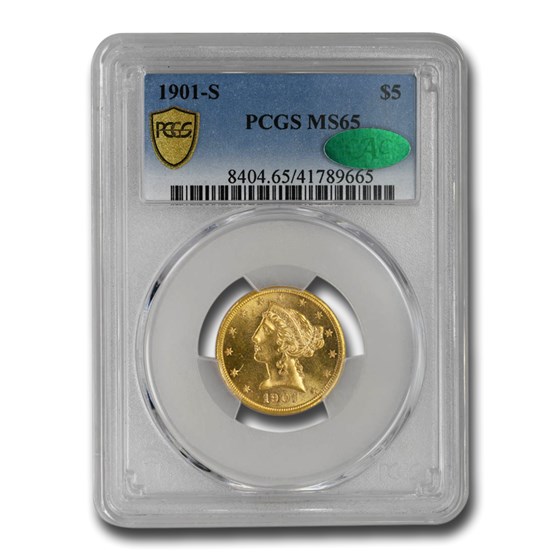 1901-S $5 Liberty Gold Half Eagle MS-65 PCGS CAC