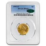 1901-S $5 Liberty Gold Half Eagle MS-65+ PCGS CAC