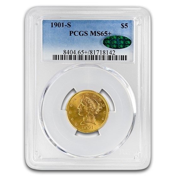 1901-S $5 Liberty Gold Half Eagle MS-65+ PCGS CAC