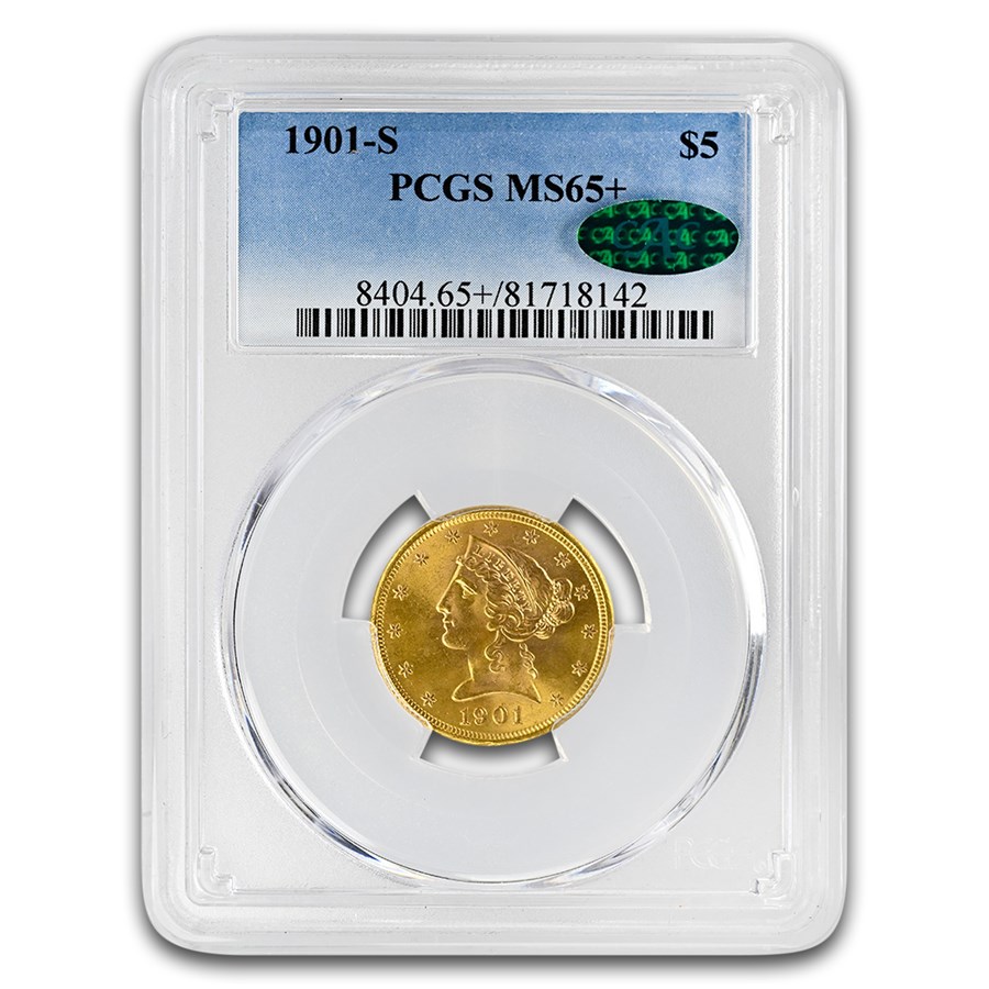 1901-S $5 Liberty Gold Half Eagle MS-65+ PCGS CAC