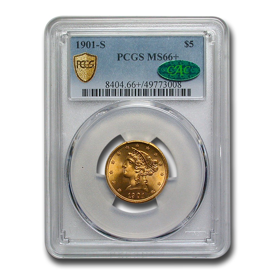 1901-S $5 Liberty Gold Half Eagle MS-66+ PCGS CAC