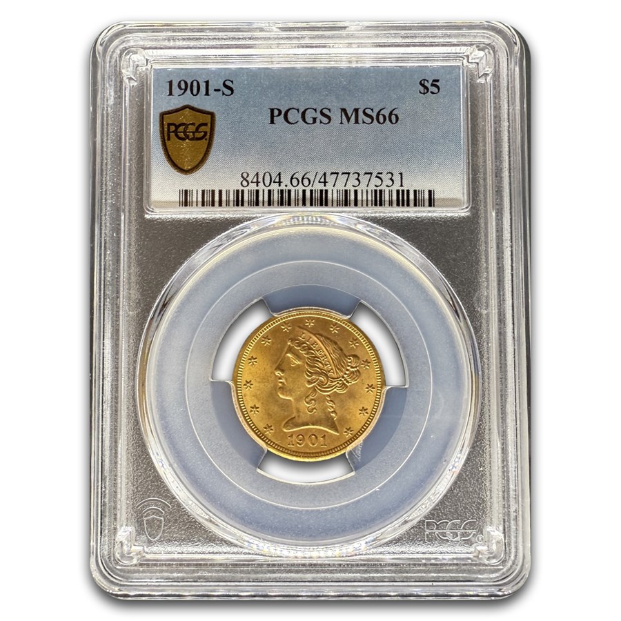 1901-S $5 Liberty Gold Half Eagle MS-66 PCGS