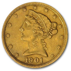 1901-S $5 Liberty Gold Half Eagle S/Micro S XF (FS-501) 1901-S $5 Liberty Gold Half Eagle S/Micro S XF (FS-501)
