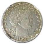 1901-S Barber Half Dollar AU-50 NGC