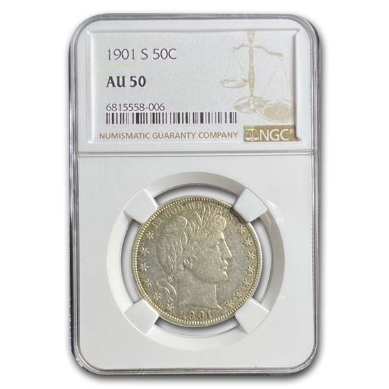 1901-S Barber Half Dollar AU-50 NGC 1901-S Barber Half Dollar AU-50 NGC