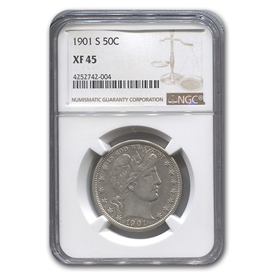 1901-S Barber Half Dollar XF-45 NGC 1901-S Barber Half Dollar XF-45 NGC