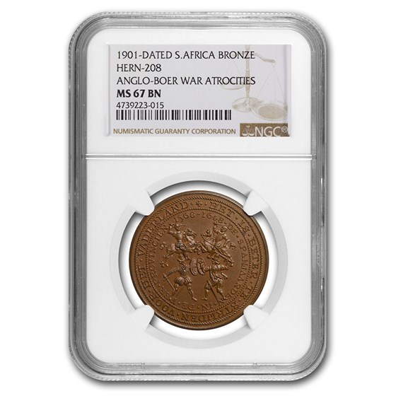 1901 South Africa Bronze Medal Anglo-Boer War MS-67 NGC (Brown) 1901 South Africa Bronze Medal Anglo-Boer War MS-67 NGC (Brown)