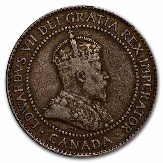 1902-1910 Canada Large Cent Edward VII Avg Circ 1902-1910 Canada Large Cent Edward VII Avg Circ