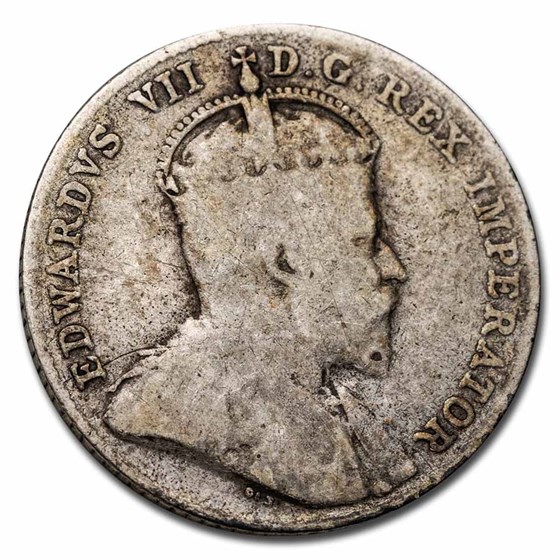 1902-1910 Canada Silver 10 Cents Edward VII Avg Circ 1902-1910 Canada Silver 10 Cents Edward VII Avg Circ