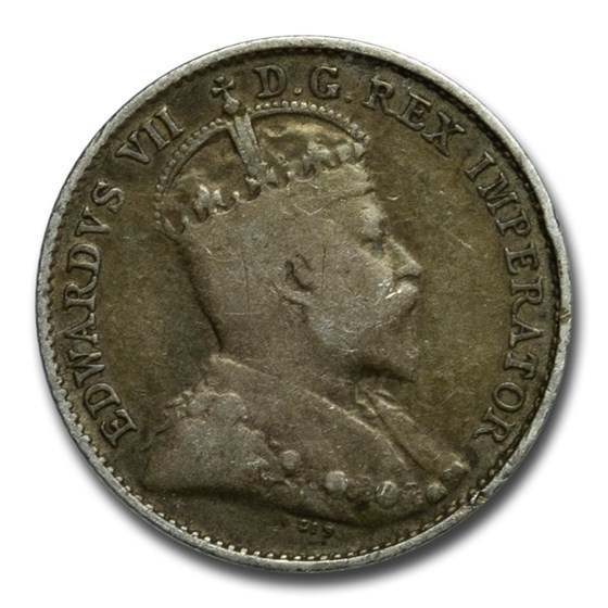 1902-1910 Canada Silver 5 Cents Edward VII Avg Circ 1902-1910 Canada Silver 5 Cents Edward VII Avg Circ